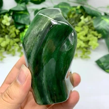 445g Green Nephrite Jade Free Form, Nephrite Jade Free Form Stone, Green Nephrit