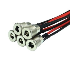 FILSHU 5.5 x 2.1 MM DC Power Jack Socket Threaded Female Mount 5pcs 5.5x2.1