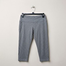 Terra  Sky Women's 1X Capri Leggings Heather Gray Pull On Stretch Plus Size