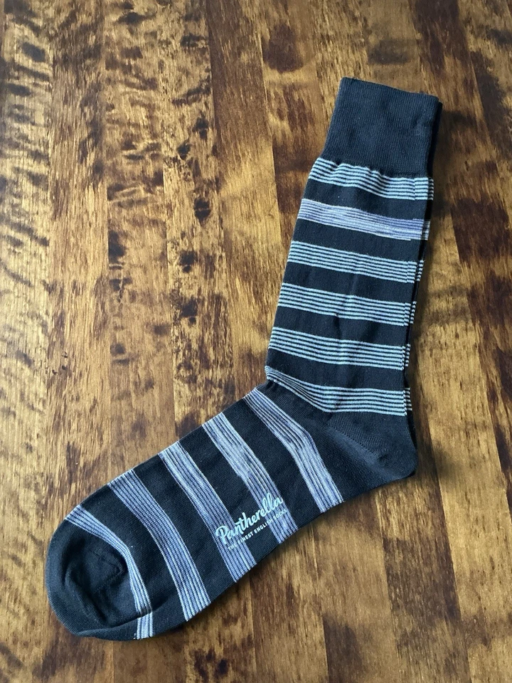 Pantherella One Pair Rubra Block Stripe Cotton Socks Size Med. 7.5 - 9.5 - Image 4 of 4