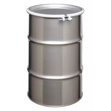 Open Head Transport Drum, 304 Stainless Steel, 30 Gal, Unlined, Silver, St3004