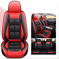 Universal Luxury Leather Car Seat Covers Front Rear Full Set Cushion Protector