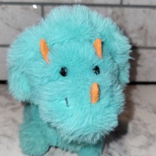 W/Video - Kid Connection Teal Blue Walking Roaring Dinosaur Triceratops Plush