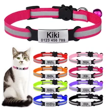 Reflective Customised Cat Collar Adjustable Personalized ID Collar For Cat Puppy