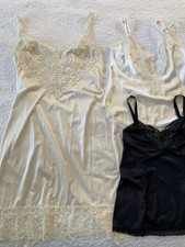 Vintage lingerie Lot X 3 size 34 camisole slip lace accent miscellaneous brand