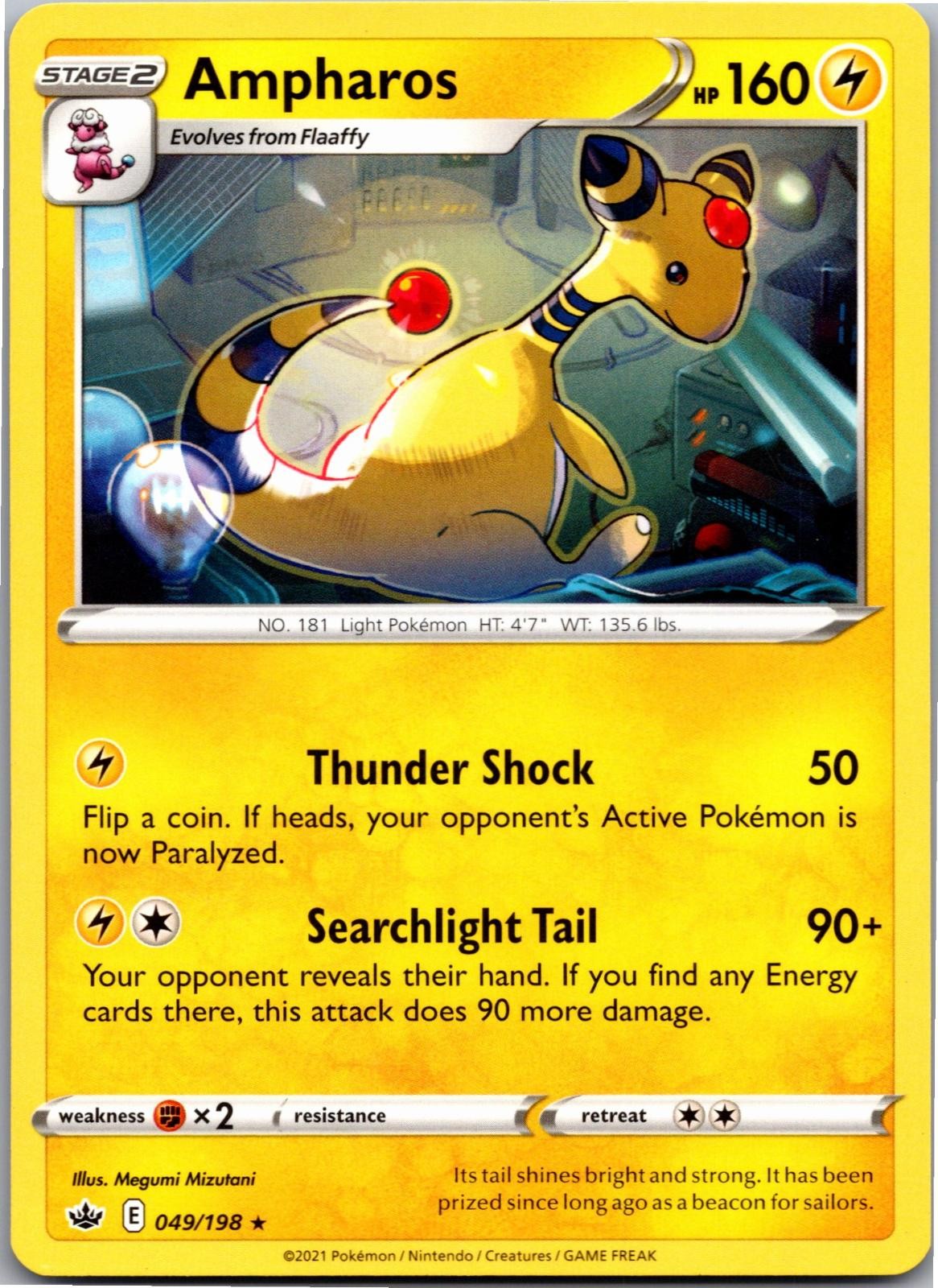 Ampharos 049/198 Rare Chilling Reign Pokemon Near Mint