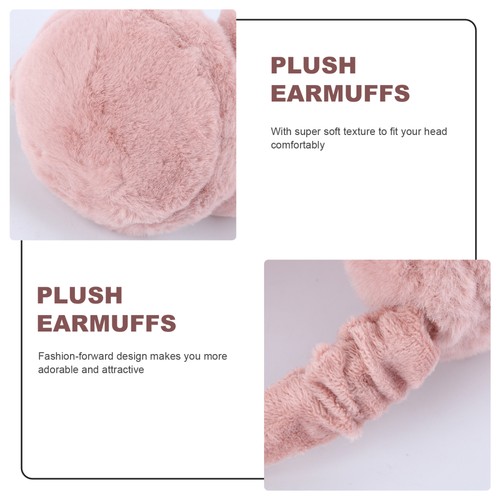 Foldable Earmuffs Ear Warmers Unisex Winter Warm Ear Covers (Pink) ear covers - Foto 4 di 12