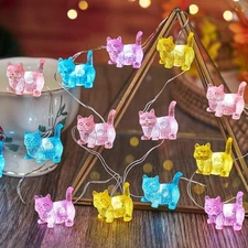 Bartlett Kitty Cat Decorative Lights for Bedroom Cute Animal Outdoor String L...