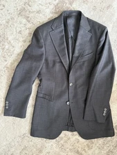 Bespoke Gray Wool Neapolitan Blazer Sportcoat 36 34 3/2 Roll Patch Pockets
