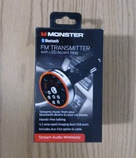 Monster Bluetooth FM Transmitter, LED Light accent 12V USB C  A Charging
