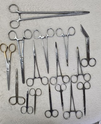 16pc Premium Surgical & Salon Lot - SKLAR USA Solingen Germany Aveda Clamps