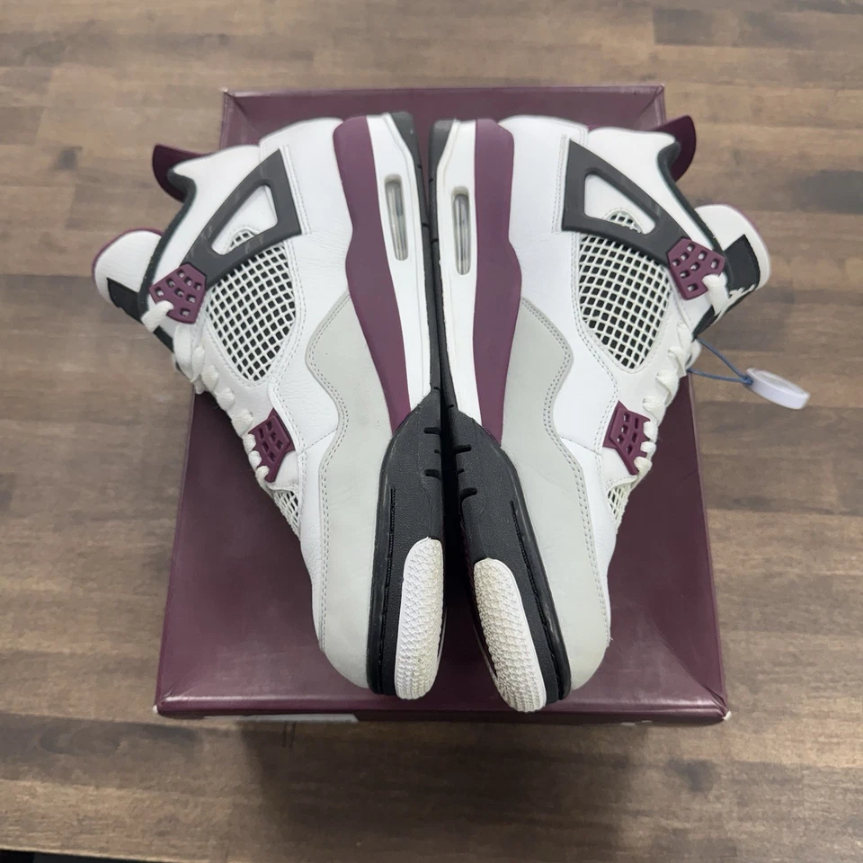 Talla 11.5 - Jordan 4 Retro x Paris Saint-Germain Burdeos 2020 (USADO) Foto 3 de 4