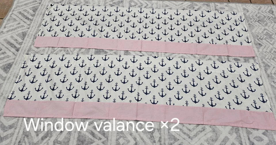 Juego de ropa de cama para cuna náutica The Peanut Shell rosa y azul Foto 4 de 4