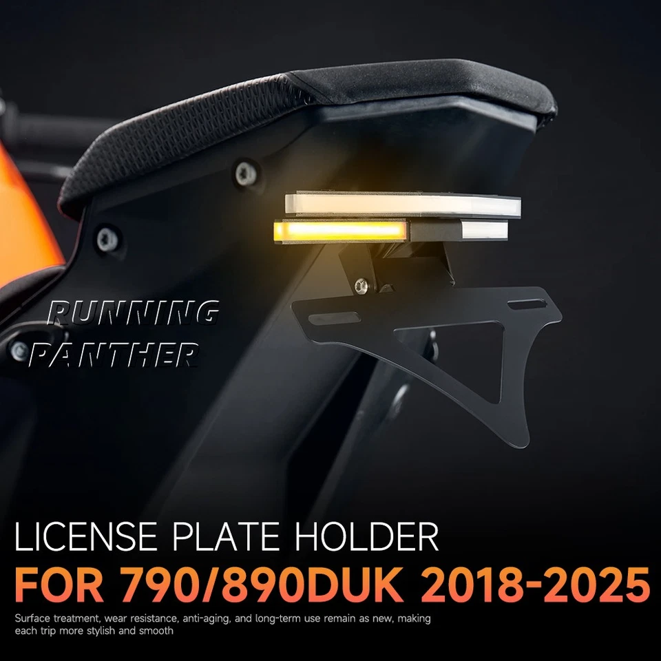 Suporte de placa de licença para 790 Duke/890 Duke 2018-2025 com luz de seta LED - Imagem 2 de 4