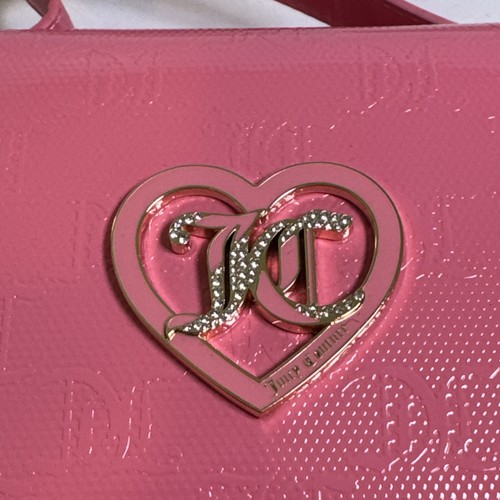 Juicy Couture Pink Lemonade J Logos Flawless Flap Crossbody Purse Bag Heart NWT - Picture 2 of 12