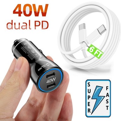 40W Super Fast Charge USB Type-C Car Charger For Samsung Galaxy S25 S24 S23 S22