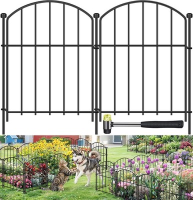 10 Pack Decorative Garden Fence Animal Barrier Fence 17 in x 10 ft Rustproof