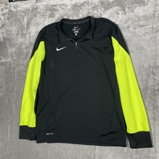 Nike Dri-Fit 1/4 Zip M Pullover Black Shirt Medium Quarter Zipper Long Sleeve