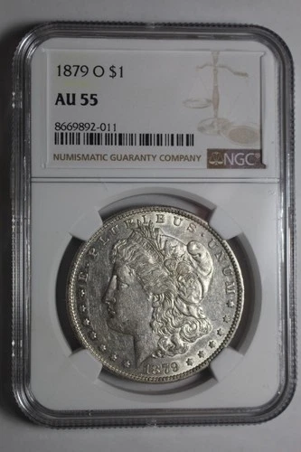 1879 O Morgan Silver Dollar AU55 NGC #011