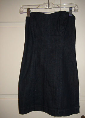 Joe's Jeans Strapless Zip Up Indigo Blue Denim Dress Size S or M | eBay
