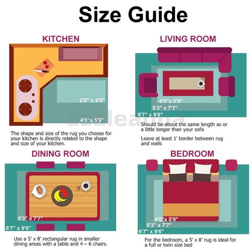 Big Size Floor Area Carpet Rug Mat Non Slip Hallway Bedroom Living Room - Picture 5 of 12