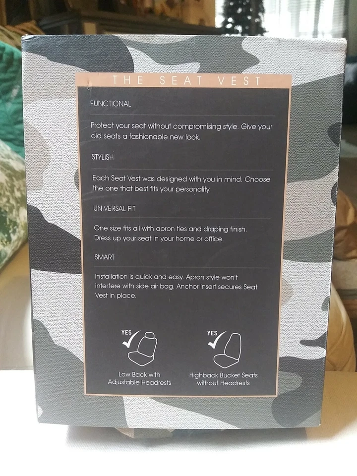 PILOT Automotriz SC-573 Ajuste Universal Camuflaje Asiento Chaleco SUV, Coches, Camiones Nuevo Foto 3 de 4