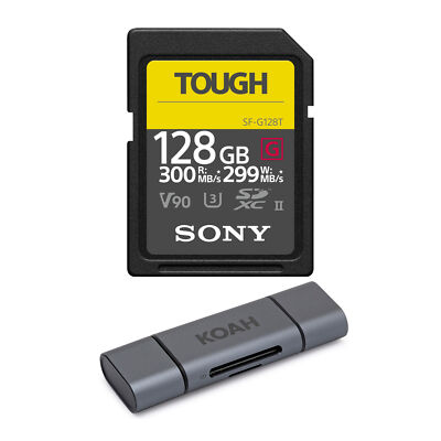 Sony 128GB UHS-II Tough G-Series SD Card with Dual Slot Card Reader