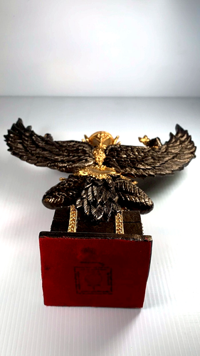 9" LEK NAMPHI GARUDA ON TREASURE CHEST HOLY STATUE LUCK RICH FETISH THAI AMULET - Picture 6 of 21
