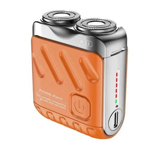 Mini afeitadora eléctrica portátil para hombres USB C recargable afeitadora giratoria de viaje - Imagen 17 de 22