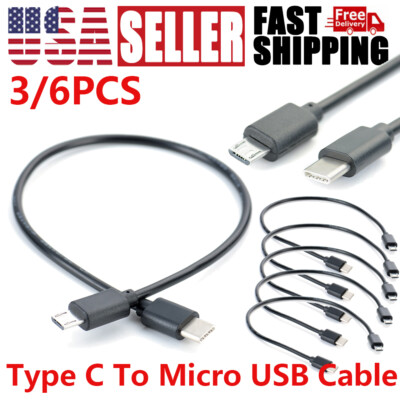 USB-C Type C to Micro USB Male Sync OTG Charge Data Transfer Cable Cord USB 2.0