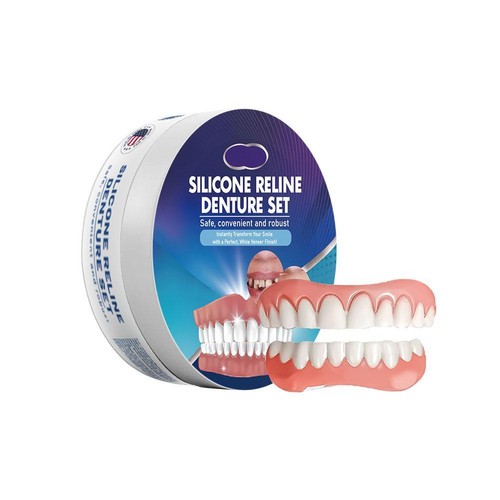 Modifizierte Silikon Prothesen Kits Veneers Dental Zahnabdeckung Druckknöpfe Falsche Zähne Set↘