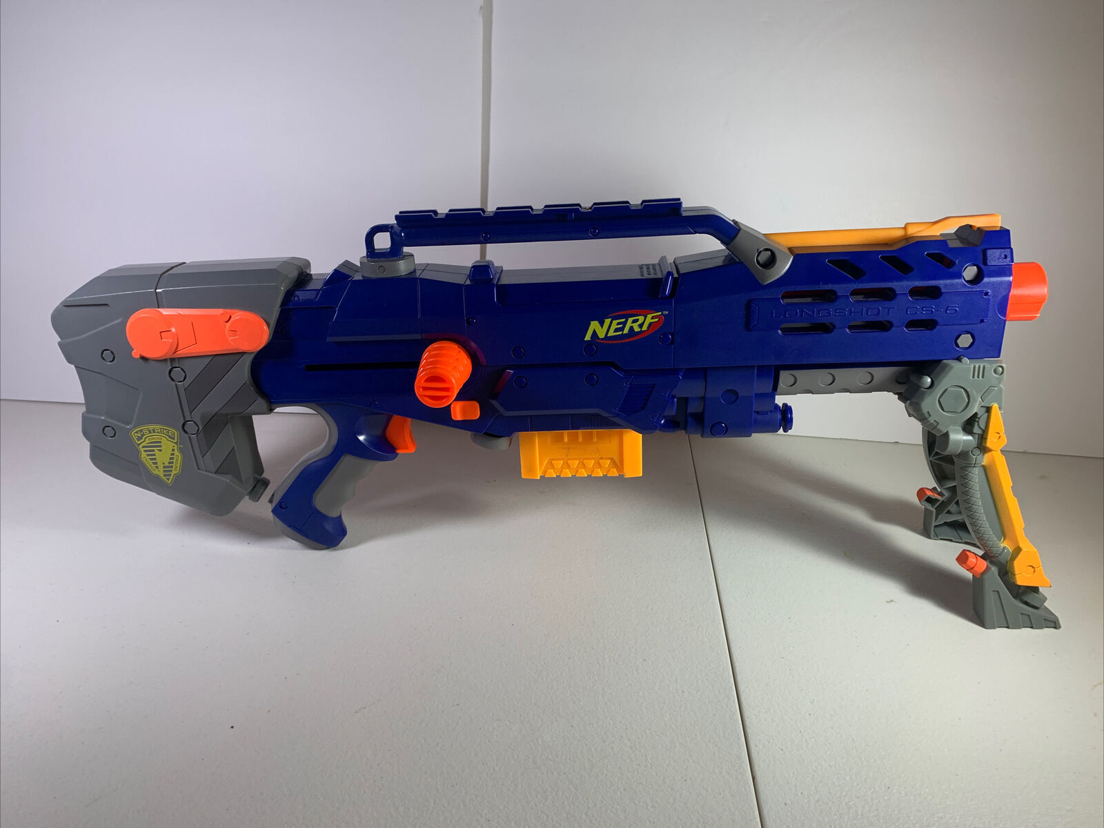 2006 Blue Nerf Gun Longshot CS6 NStrike Sniper Rifle Gun With