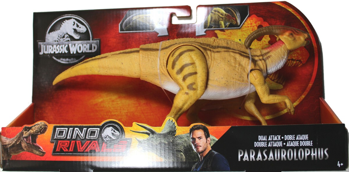 Jurassic World ~ DUAL ATTACK PARASAUROLOPHUS ACTION FIGURE ~ Dino