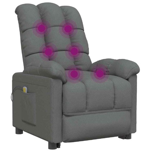 Fabric Massage Recliner Chair Lounge Sofa Movie TV Couch Armchair Massager Grey - Picture 6 of 12