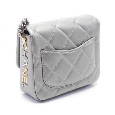 CHANEL Matelasse Chain Shoulder Bag AS2733 leather Silver Used
