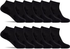 Mens 3 Pairs Athletic Black Cushioned Cotton Socks Ankle Low Cut Size 9-11 10-13
