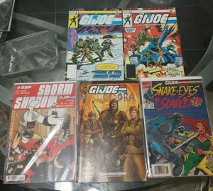 Lot Of 5 Various Gi Joe Comic Books Storm Shadow Snake Eyes Cobra