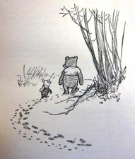 Winnie-the-Pooh and Piglet - E. H. Shepard – Circa 1926 Illustration Print