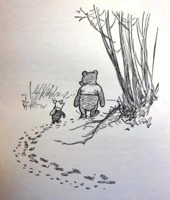 Winnie-the-Pooh and Piglet : E. H. Shepard Illustration : A. A. Milne 1926