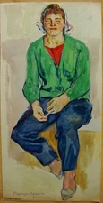 Ukrainian Soviet USSR Painting impressionism fauvism cubism female portrait girl