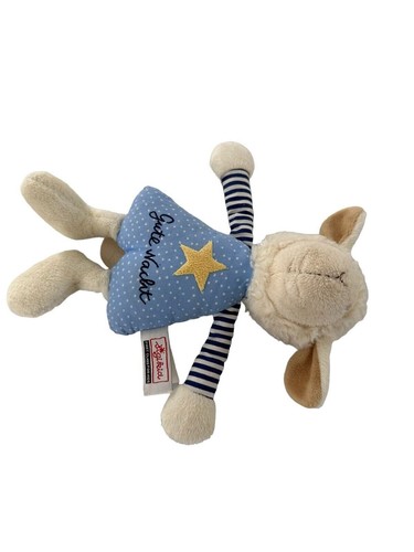 Sigikid Gute Nacht Plush Lamb Sheep Baby Blue Star Dress Germany Musical Toy - Picture 7 of 16