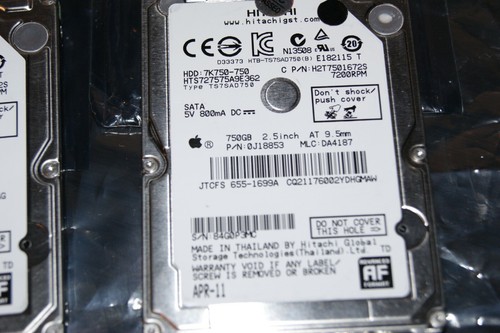750GB Apple MacBook Pro 2.5" SATA HDD HITACHI 0J18853 7K750-750 H2T7501672S - Picture 8 of 9