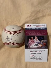 Andry Lara signed autographed game used Milb baseball JSA COA