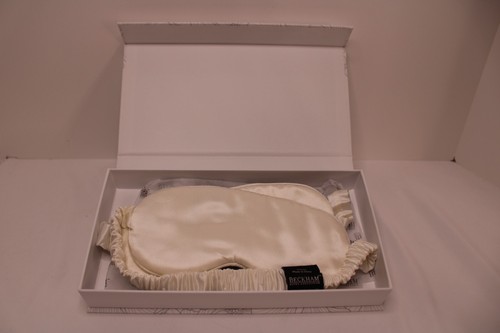 Beckham Hotel Collection Silk Sleep Mask 2 Pk, 100% Mulberry Silk, White Ivory - Picture 3 of 4