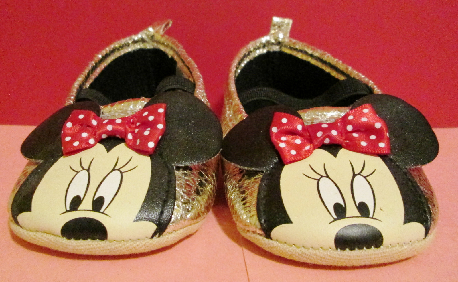 SAOLA Disney Infant Girls Soft Sole Crib Shoes Sz 9 12 M Minnie Mo "H"