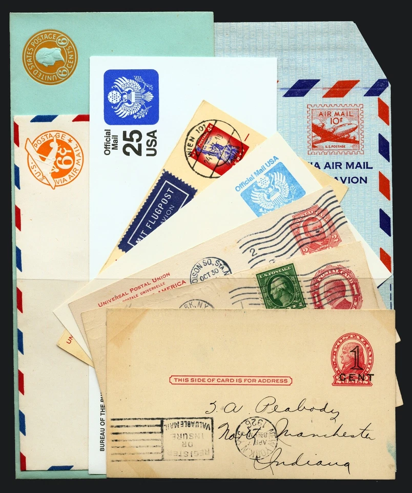 Embossed Envelope & Post Card Hoard 1886-1990 484 items 1c-65c Wide Variety - Image 2 of 3