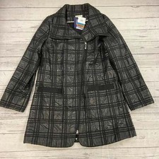 Spanner Boutique Black Quilted 3/4 Length Trench Jacket Women Size 12 New