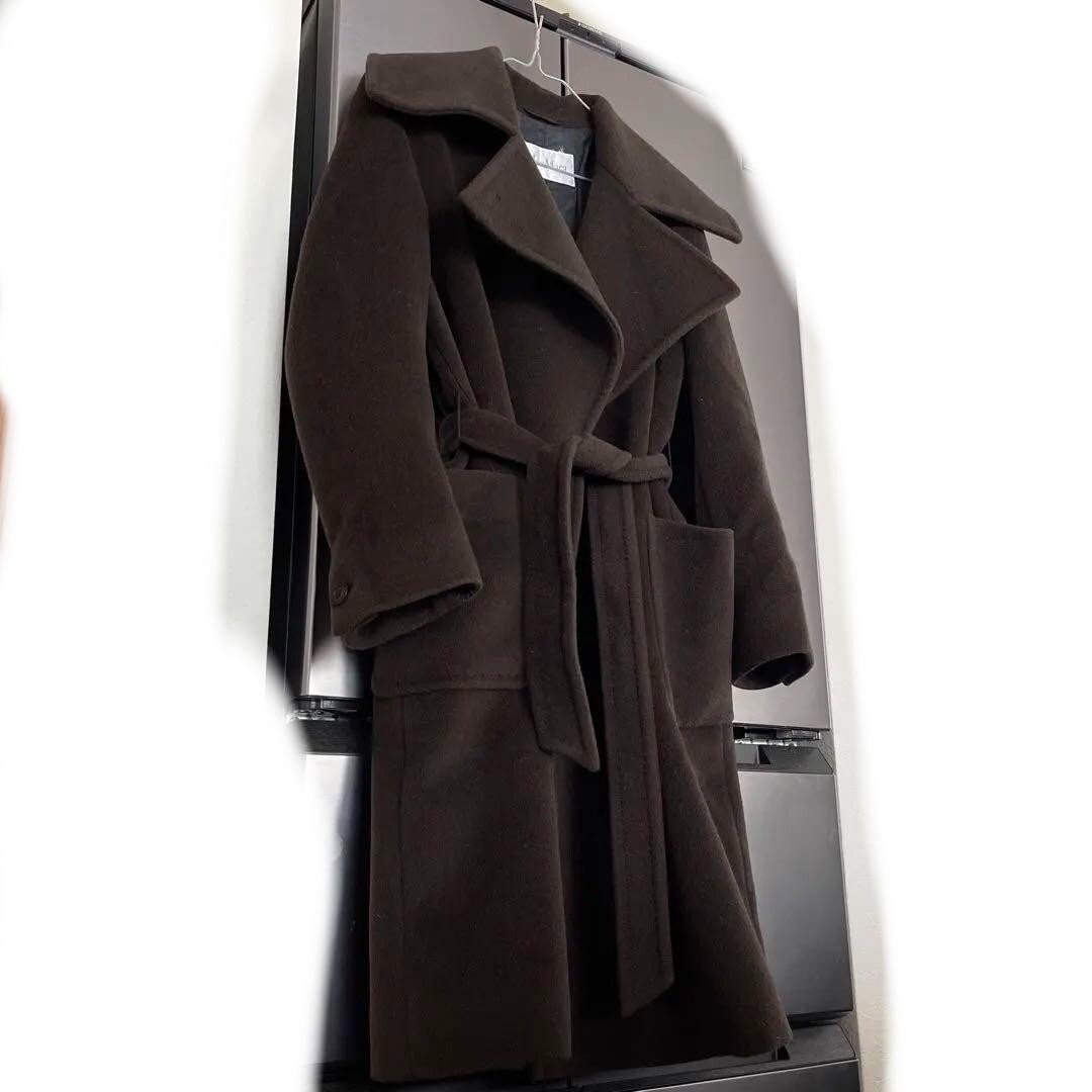 Vintage Rare Max Mara White Tag Coat Dark Brown Used from
