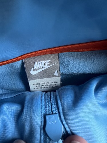 Nike Track Jacket Kids Size 4 Blue Gray Embroidered Logo Full Zip Swoosh - Picture 6 of 11