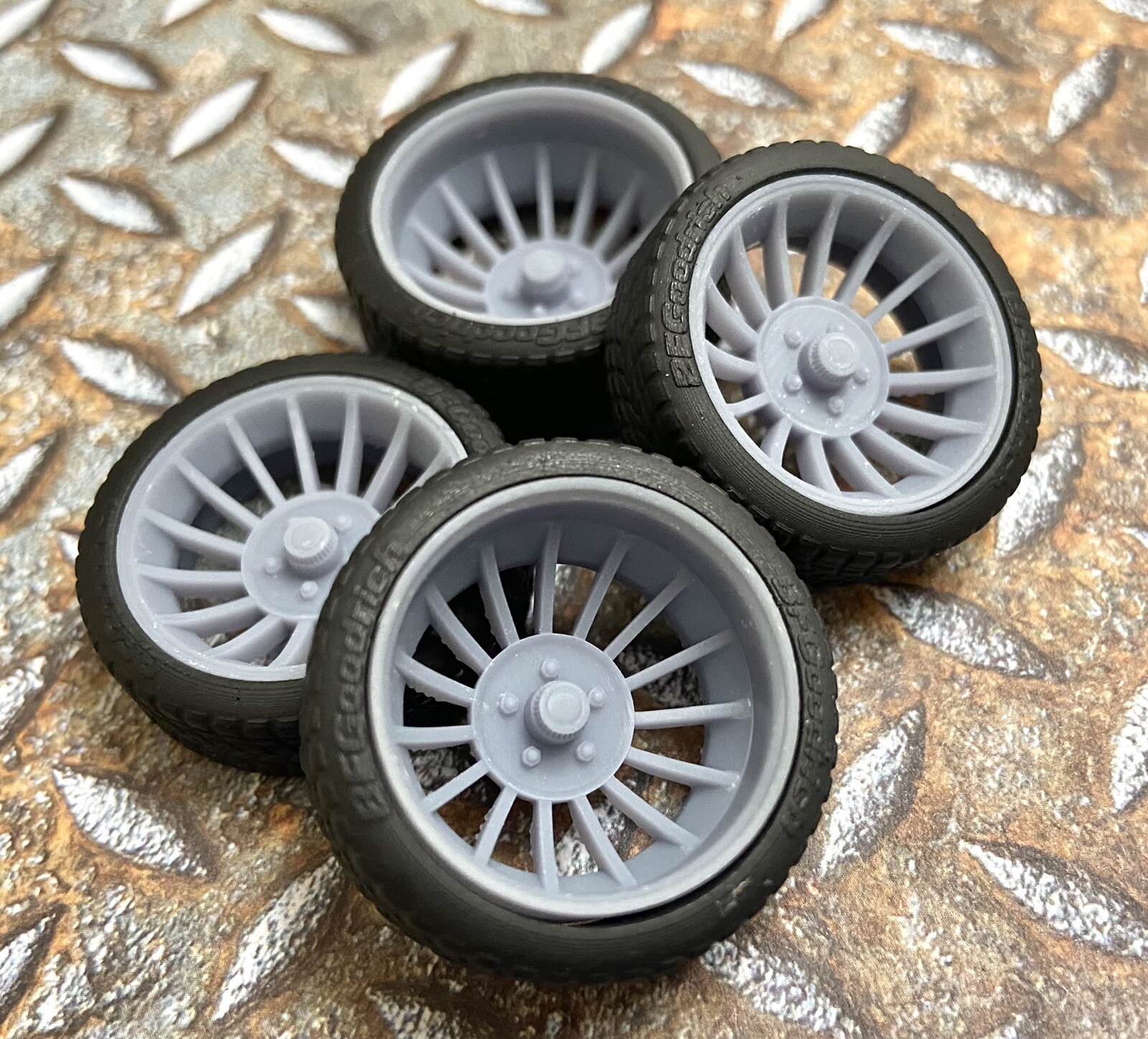 Resin 21/20 in. “Western Cyclone 2” model car wheels/tires, 1/24 1/25 ...